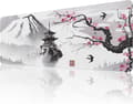 Cherry Blossom Mouse Pad (80 x 30 x 0.3 cm) Extended Large Mouse Pad Desk Mat, Stitched Edges Mouse Pad