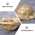 Pikkukuva 3 / 4: 12 kpl Mini-talon asusteita Viehättävä olkihattu Hieno olkihattu koristeet 4.2X4.2X1.5CM