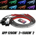 Miniatyrbilde 2 av 5: 4 stk Bil Underlys App-kontroll Rgb Led Stripe Bil Chassis Lys