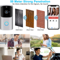 Miniatyrbild 4 av 5: Trådlös Wifi Dörrklocka Smart Videotelefon Visuell Intercom Dörrklocka Säkerhetskamera Silver