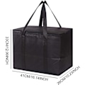 Pikkukuva 2 / 5: XL Eristetty Toimituslaukku - 41 x 33 x 26 cm - Lämmin tai Kylmä Ruoan Toimituslaukku Retkeilyyn, Juhliin, Ruoan Kantamiseen, Cateringiin (musta, erittäin suuri)