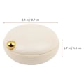 Miniatyrbillede 4 af 4: Pilleæske Udendørs Bærbar Pilleboks Rejseafsnit Pillearrangør Varmt Porcelænshvid 8,7x8,4cm Warm Porcelain White 8.7x8.4cm