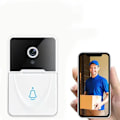 Miniatyrbild 5 av 5: Vit dörrklocka trådlös smart hem säkerhetsmonitor video dörrklocka smart intercom liten storlek smarta video dörrklockor