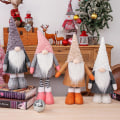 Miniatyrbillede 2 af 5: Hvid Julemandsnisse Ornament Teleskopisk Spiralhår Håndlavet Tomte Plys Dukke Hjemmedekoration Bordplade Julemand Statue Hvid