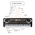 Miniatyrbilde 3 av 5: Svart 61-tangenters keyboardpiano, elektronisk digitalpianoark, bärbart keyboard, presentundervisning för nybörjare