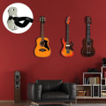 Miniatyrbild 5 av 5: 3-pack Metallväggfäste för Gitarr med Skyddande Svamp - Gitarrställ för Basgitarr, Banjo, Ukulele - Silver