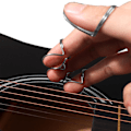 Miniatyrbild 3 av 5: Butterfly Plektrum Gitarrplektrum, Metallfingerplektrum för Akustisk Gitarr, Fingerplektrum & Tumplektrum Set för Akustisk (Silver, 4 st)