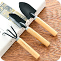 Miniatyrbilde 3 av 5: 3 stk. Holdbare Spade, Skovl og Rake for Plantepotter, Blomster, Frøplanter, Løst Jord, Bonsai, Trehåndtak, Perfekt Størrelse for Små Hender