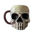 Miniatyrbilde 1 av 5: Realist Skjelett Kaffekopp Halloween Harpiks Håndverk Ornament Skrivebordsdekorasjon Gul