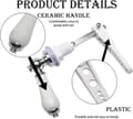 Miniatyrbild 3 av 5: Ceramic Toilet Handle, Flush Handle, Traditional Victorian Style Replacement Lever, White Color_OF