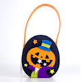 Miniatyrbilde 4 av 5: Halloween Trick or Treat Godteri Oppbevaringskurv med Håndtak Filt Behandle Behandle Pose Fest Favorittbøtte