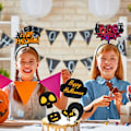 Miniatyrbilde 5 av 5: 3 sett Halloween Bursdagskake Topper Halloween Cupcake Topper Spøkelseshus Glitter Skummel Gresskar Flaggermus