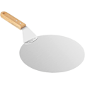 Miniatyrbillede 1 af 5: Pizza Spatel, Rund Pizza Paddel Med Træhåndtag Og Rustfrit Stål Metalbakke Til Hjemmelavede Pizzaer, Kager, Dej Etc, 10 Tommer