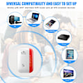 Miniatyrbild 5 av 5: 300 Mbps Mini Wifi-förstärkare Wifi-räckviddsförlängare Internetförstärkare Router Trådlös Repeater Amplifier Röd