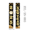 Miniatyrbillede 2 af 5: Sort Happy New Year Dørbanner 2025 | Sort Happy New Year Banner, Nytårsaften Party Supplies 2025