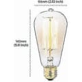 6x E27 60W Edison Glødepære 220V ST64 Retro 64mm x 140mm