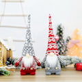Miniatyrbillede 4 af 5: Julelang Hat Svensk Tomte Julemand Plyslegetøj Dukke Ornament Hjemmefest Dekoration Julegaver Grå Hat