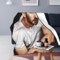 Miniatyrbillede 2 af 4: Chris Evans tæpper fleece alle sæsoner skuespiller instruktør bærbare lette tæpper til seng kontor sengetæppe