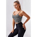 Pikkukuva 4 / 5: Leopard Gym Fitness Rintaliivit Crop Topit Naiset Jooga Urheiluliivit S Harmaa