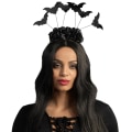 Miniatyrbillede 5 af 5: Creations Halloween Sort Bat Hårbånd, Sort Universal Bat Hårbøjle til Voksen, Ungdom Halloween Cosplay Kostume Tilbehør