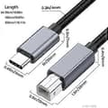 Miniatyrbillede 3 af 5: USB C til B BM-kabel, printertilslutning TypeC til USB B-ledning til pc, bærbar computer til printer, scannere 0,3 m 0.3 m