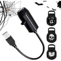 Halloween-projektorlampe, magnetisk spøgelseshusprojektor med 3 tilstande | 360° roterende LED-spøgelse USB