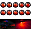 Pikkukuva 4 / 4: 3/4\" Pyöreät LED-etumatkat, takamatkat ja sivuvilkut Vedenpitävä merkkivalo 12V autoille ja kuorma-autoille (10 kpl punainen)