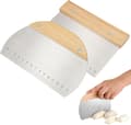 Dough Scraper - 2-pack Dough Spatulas with Wooden Handle - Dough Knife - Scraper - Vegetable Cutter - Dough Cutter - Dough Scraper - Dough Cutter
