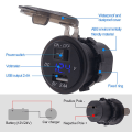 Miniatyrbilde 4 av 5: 2.4A USB Bil Sigaretttenner Sokkellader Strømadapter Uttak + Voltmeter Blå