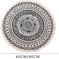 Miniatyrbild 2 av 5: 90cm Mjuka Runda Matta för Sovrum Matrum Cirkel Boho Matta Halksäker Tvättad Chic Bohemian Mandala Inomhus Matta