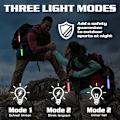 Miniatyrbillede 3 af 5: 6 Pak Reflekterende LED Blinkende Lys Taskevedhæng, 3 LED Tilstande, Sikkerhedslygter, Reflektorer til Børn, med LED til Vandreture, Jogging