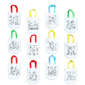 Miniatyrbillede 3 af 3: 12 stk. Lærred Indkøbspose DIY Graffiti Tasker Håndværk Lærred Tasker Lærred Tote Shopping Taske Assorteret Farve