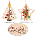Miniatyrbillede 2 af 5: Træjulepynt 9 stk. Træjuletræspynt Træjuletræspynt Juletræspynt Julepynt H