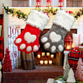 Miniatyrbild 5 av 5: Grå Julstrumpor, Plysch Hängande Strumpor För Semester- Och Juldekorationer