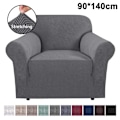 Miniatyrbild 1 av 5: Stretch Soffaöverdrag Möbelskydd Settee Klädsel Mjuk Med Elastisk Bottencheckar Fleece Universal Enfärgad Soffaöverdrag Ljusgrå 90x140cm Light grey 90x140cm