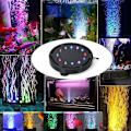 Miniatyrbillede 5 af 5: 5 Tommer 12leds Akvarium Luftbobbel Lys, Multifarvet Neddykkelig Fisketank Luftsten Disk Lampe Under Vand Bobler Lys Til Fisketanke Og Fiskedam