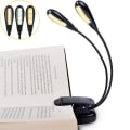 Miniatyrbilde 1 av 5: Ladeskjorte med 14 LED-lys, klips for lesing i seng, musikkstativlampe, 3 lysstyrker