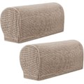 Miniatyrbillede 1 af 4: 2 stk. Armlænsbetræk Blødt Polyester Spandex Strækstof Vandafvisende Armkapsler Til Stol, Sofa, Couch Sand Farve