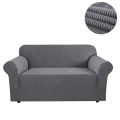 Miniatyrbild 2 av 5: Stretch Soffaöverdrag Möbelskydd Settee Klädsel Mjuk Med Elastisk Bottencheckar Fleece Universal Enfärgad Soffaöverdrag Ljusgrå 140x180cm Light grey 140x180cm