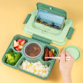 Miniatyrbilde 4 av 5: Lunsjboks for barn, Bentoboks for voksne, Lunsjbeholdere for voksne/barn/småbarn, 1600 ml - 5 rom Light green