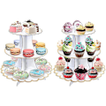 Miniatyrbillede 2 af 5: 3-lags Serveringsbakke Cupcakeholdere Kompatibel Med Bryllup Fødselsdagsfest 2 stk