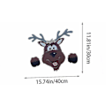Miniatyrbillede 4 af 4: Jule-Dyrehegn Dekoration Juletema Hegn Have Topper Jule Elg Ornament Græs Have Ornament (brun) (1 stk)