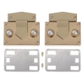Miniatyrbillede 2 af 3: 2 stk. Taske Lukning Låse Premium Kuffert Låse Hardware Låse Taske Tilbehør Guld 4.5X4.2X1.5 Golden 4.5X4.2X1.5