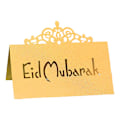 Miniatyrbillede 1 af 5: 100 stk. 3D Blomsterkrone Bordkort Ramadan Udskæring Papir Pladskort Guld