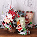 Miniatyrbild 4 av 5: Stor Julstrumpa Julstrumpa Ornament 16 Tum Santa Snögubbe Rensa Strumpan Presentpåse för Semester Heminredning Rag Snögubbe