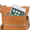 Miniatyrbillede 5 af 5: PU Læder Crossbody Mobiltelefon Skuldertaske Pose Til Etui Håndtaske Pung Pengepung Vandmelon Rød