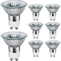 8-pack GU10 35W halogenlampor, 220V, GU10 halogenspotlight, varmt ljus 2800K.