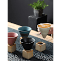 Pikkukuva 4 / 5: 200 ml Keramiikka Mukit Kartiomainen Suppilo Tee Cappuccino Kahvi Kupit Jalustalla Toiminnallinen Taiteellisuus