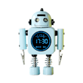 Miniatyrbillede 1 af 5: Robot Smart Digital Vækkeur med Snooze-funktion, Temperaturvisning til Piger og Drenge, Soveværelse, Ur d Light blue