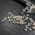Miniatyrbild 5 av 5: Silver Brudhårskam Klämma för Bröllop Håraccessoarer för Brudar, Bröllop Hårprydnader för Brudar Kvinnor